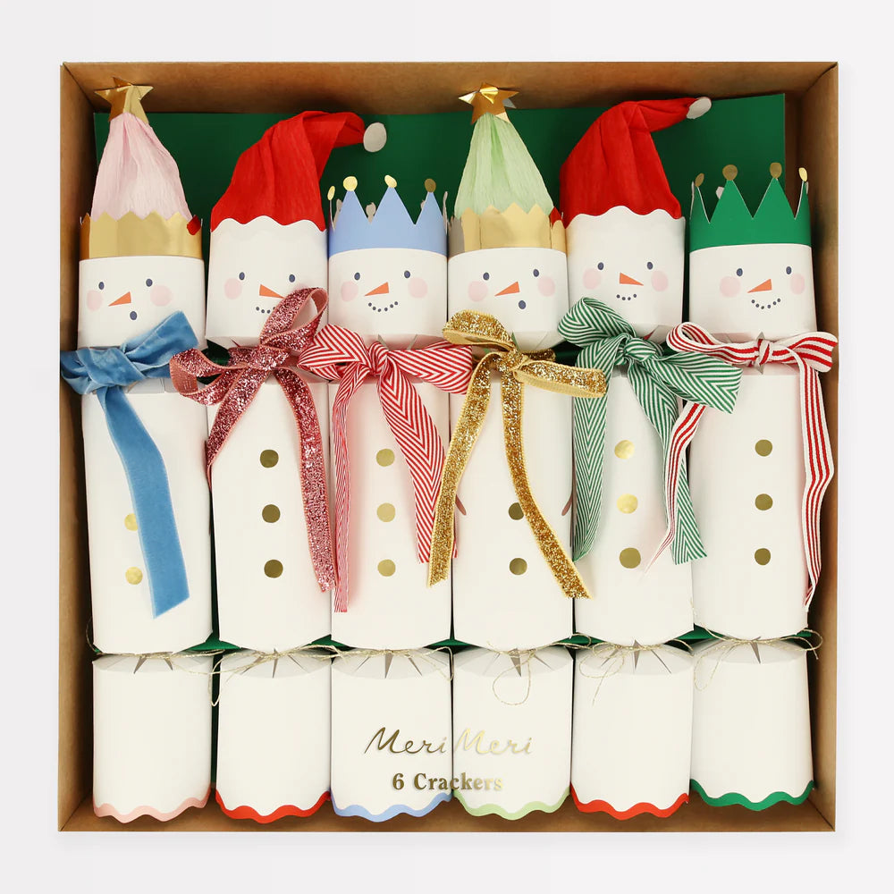 Snowmen Christmas Crackers Box of 6