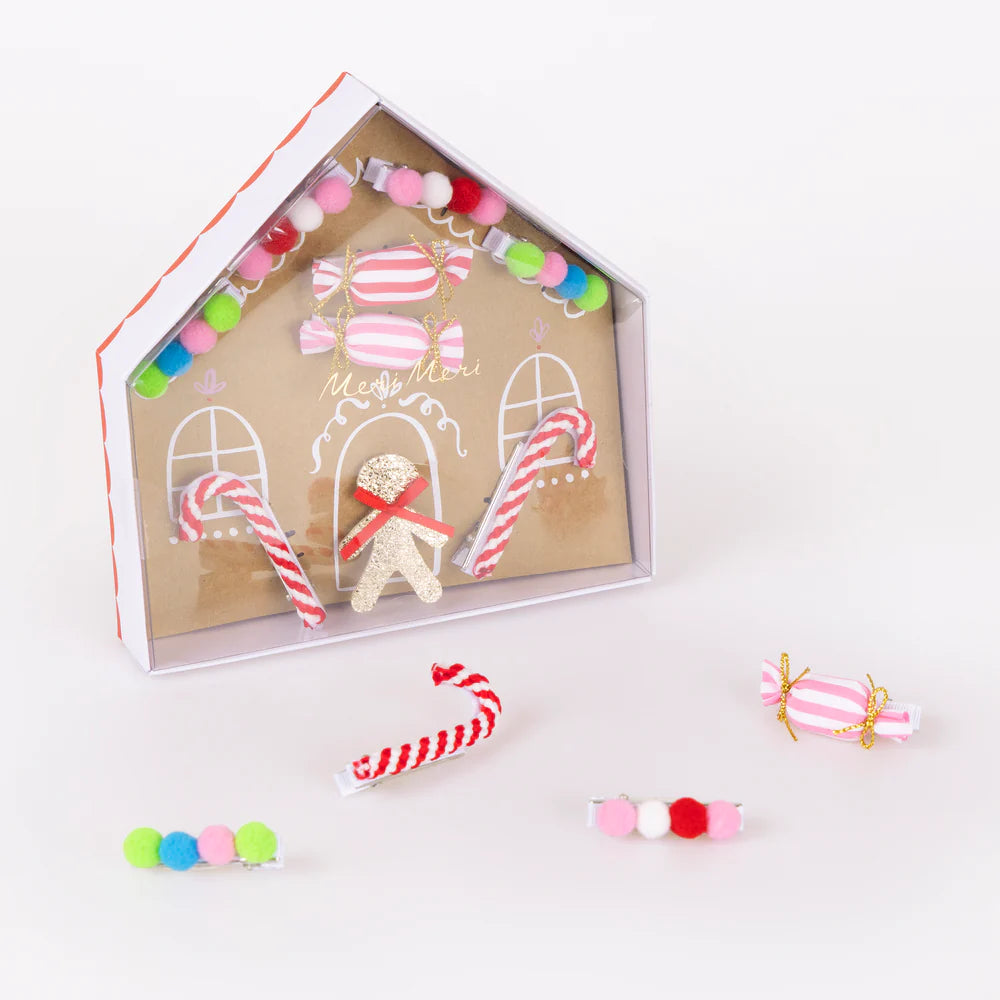 Gingerbread House Hairclips-Set of 9