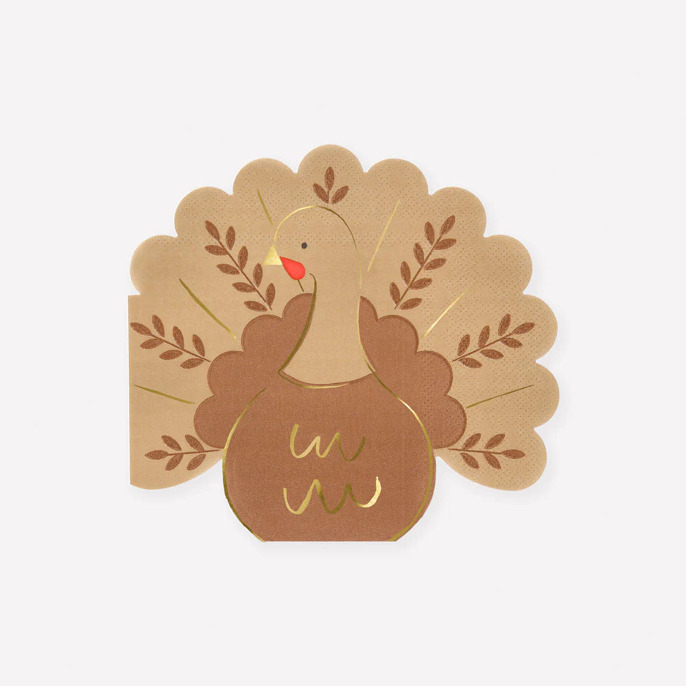 Folk Turkey Napkins-Set of 16