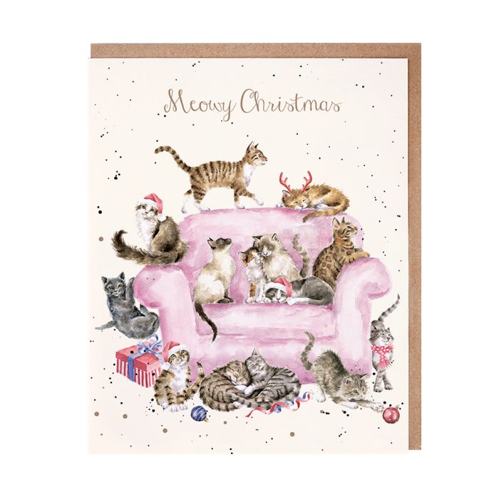 'Meowy Christmas' Christmas Greeting Card