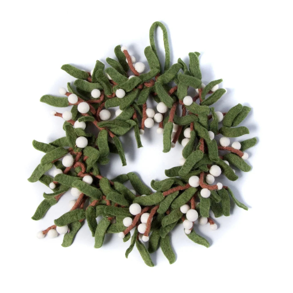 Mistletoe Felted Wreath