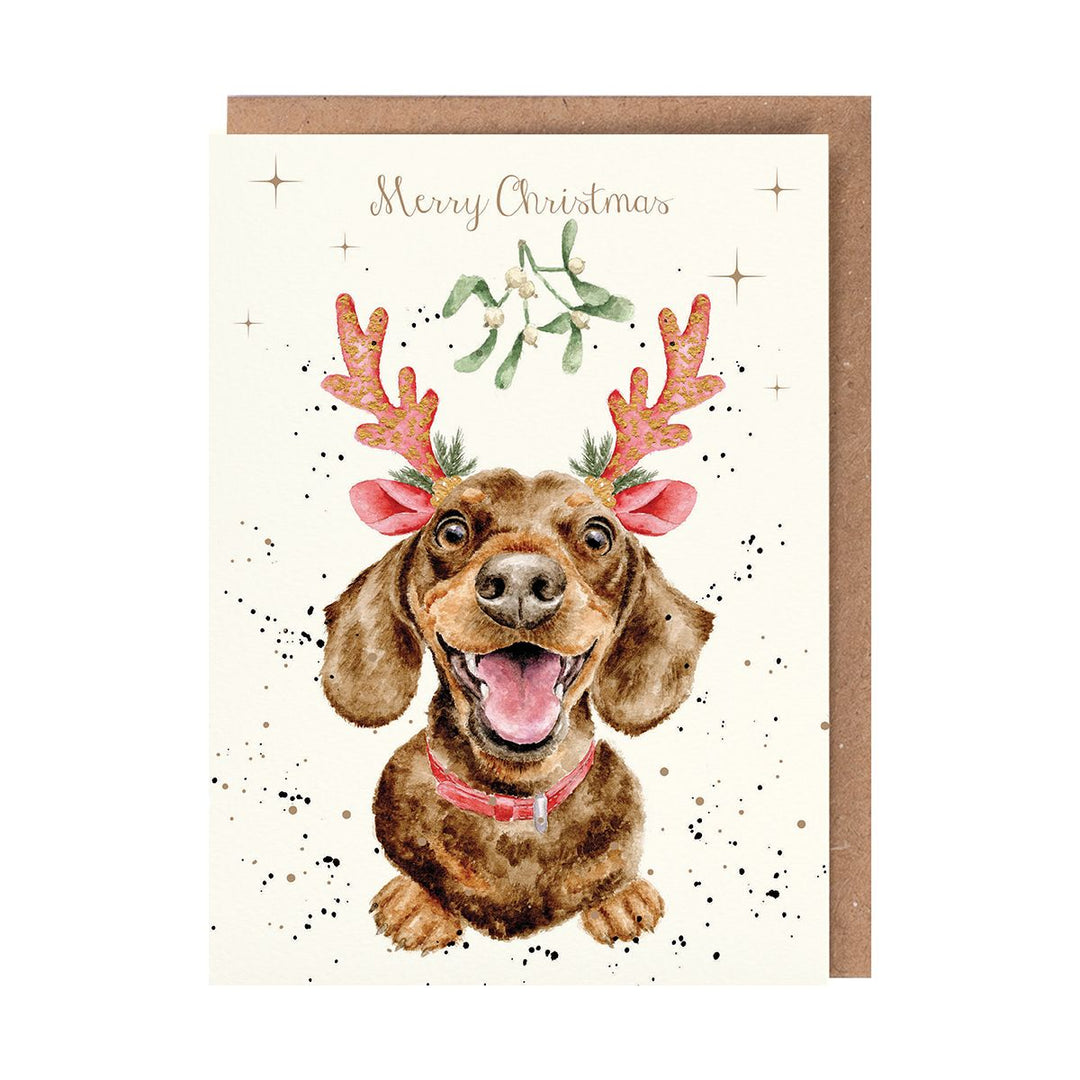 'Mistletoe and Barks' Christmas Greeting Card