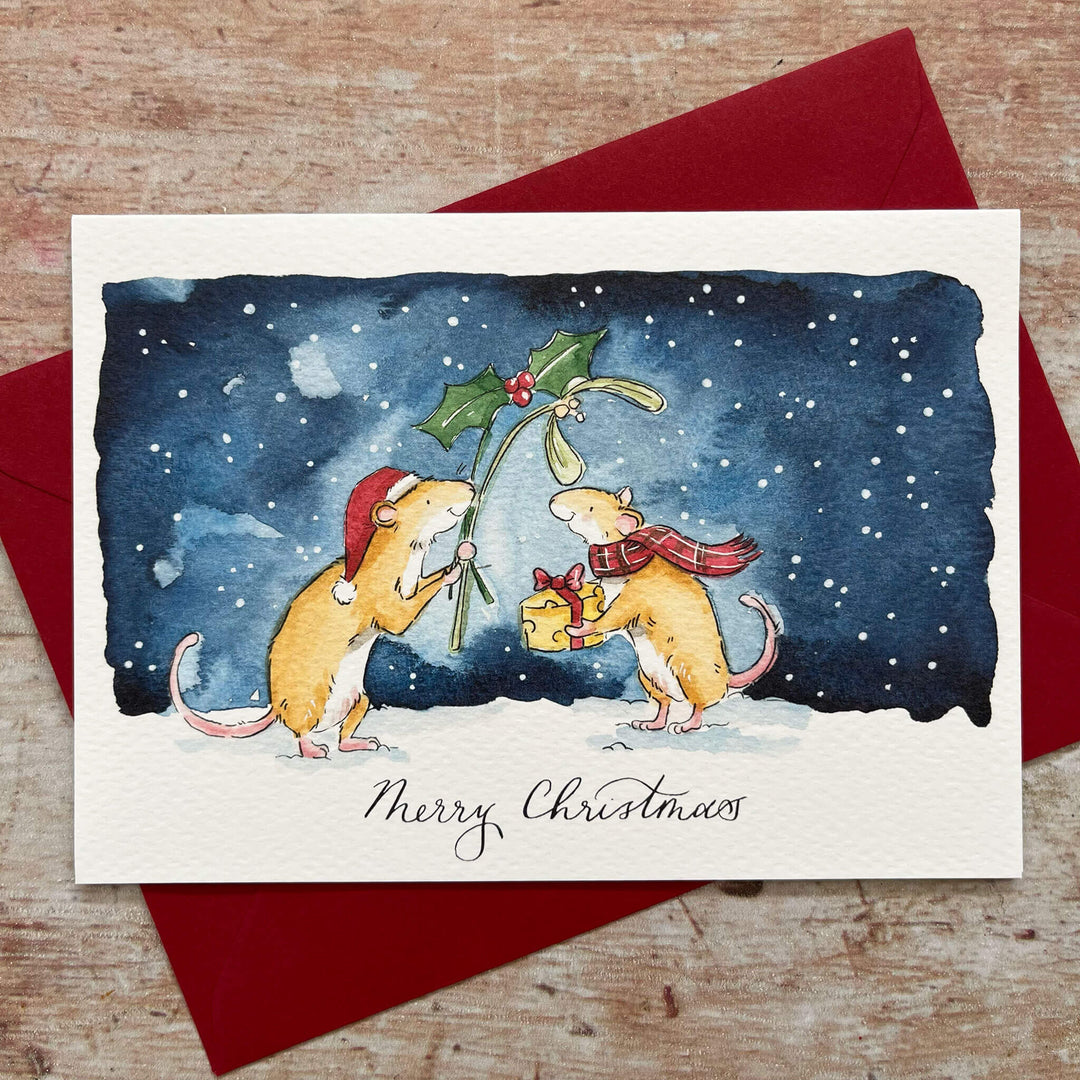 Twilight Tales Mistletoe Mice Christmas Card