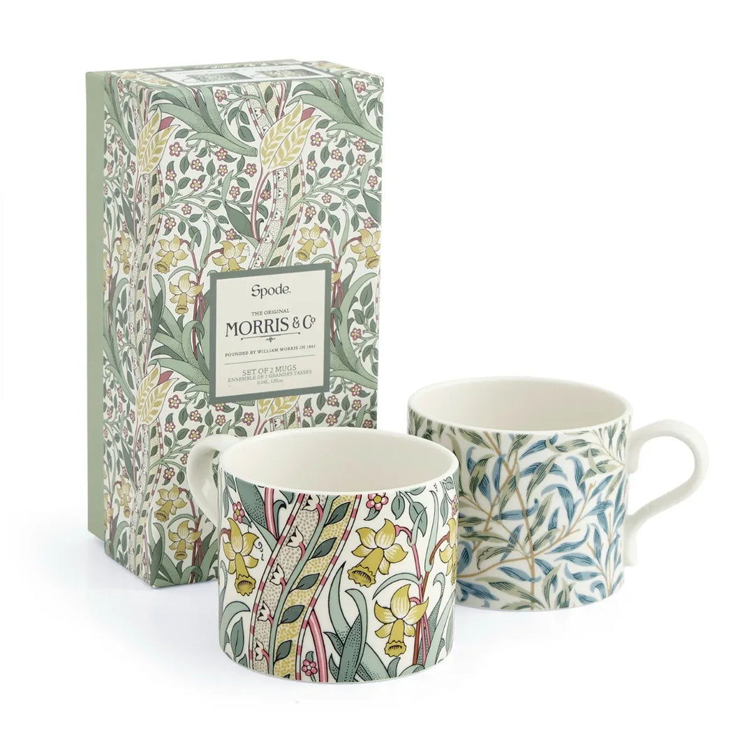 William Morris & Co. Set of Two Daffodil & Willow Bough Mugs by Spode