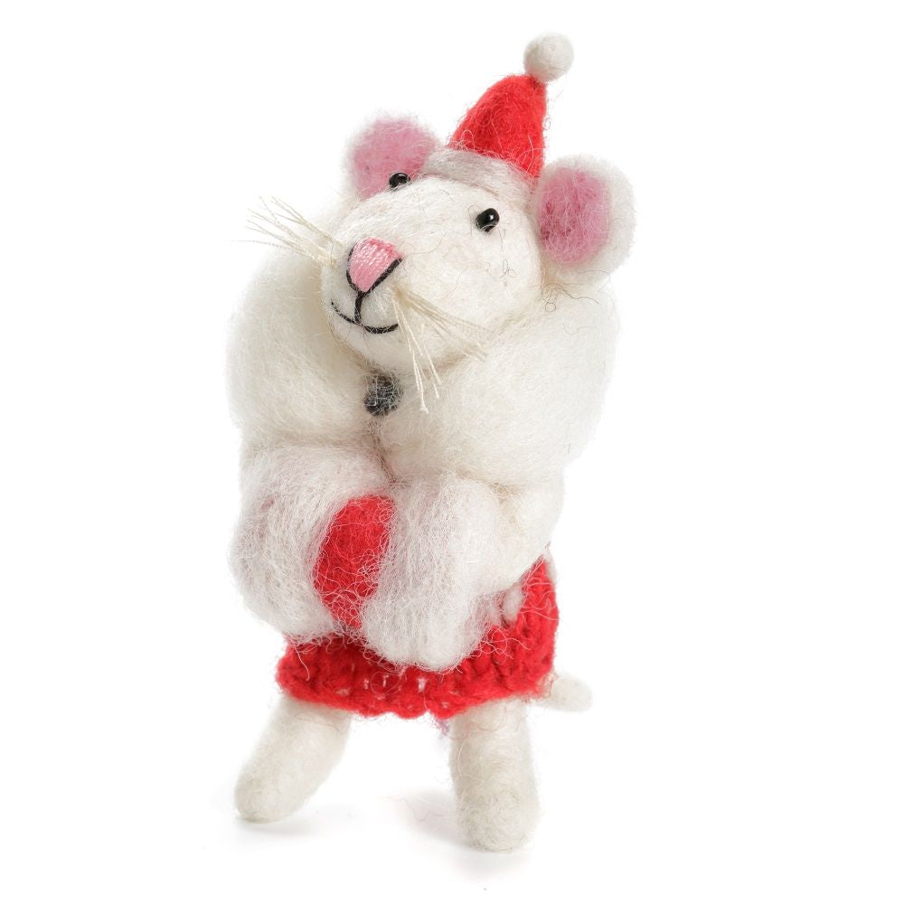 Mouse with Muff Felt Decoration
