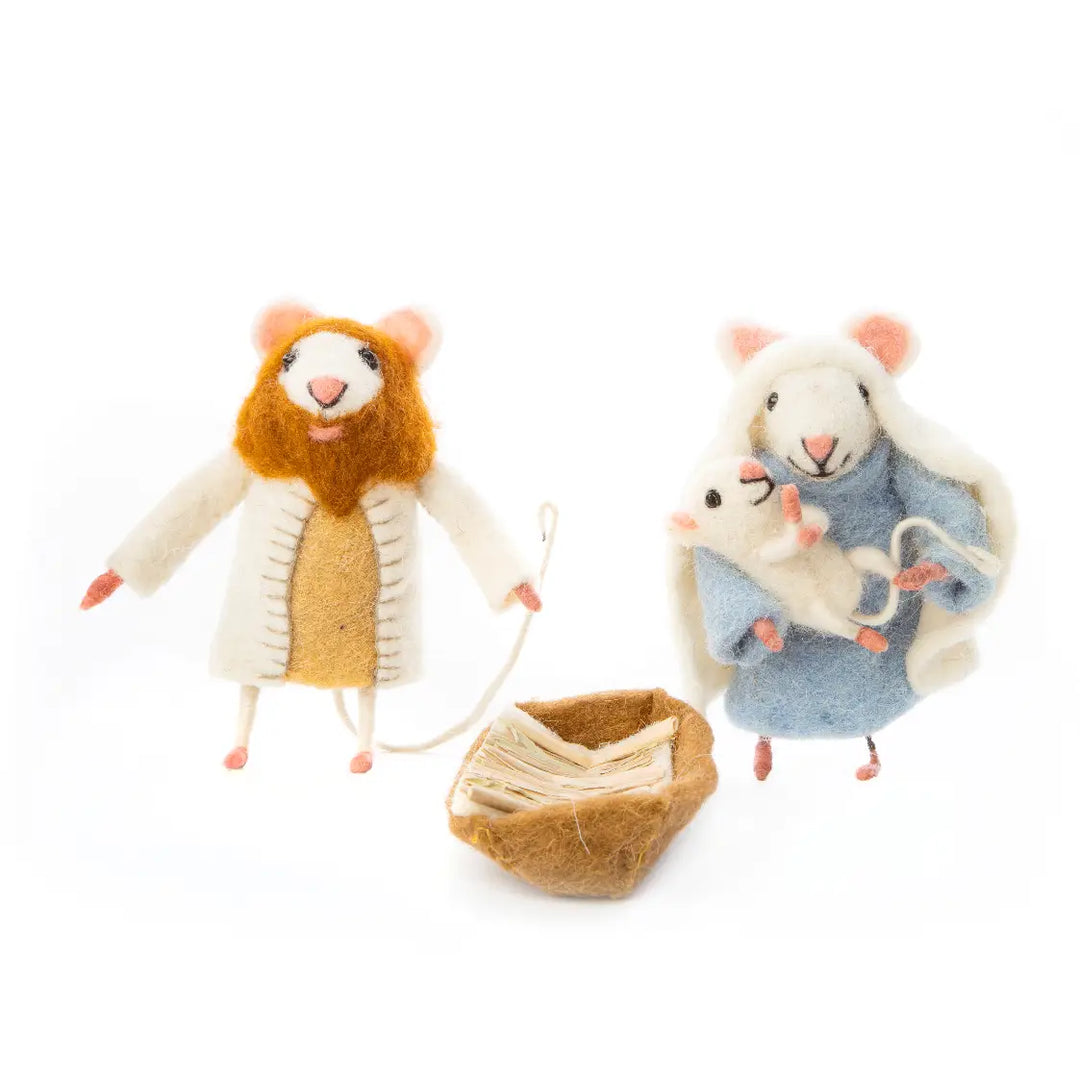 Nativity Mice Family  Felt Decoration Set