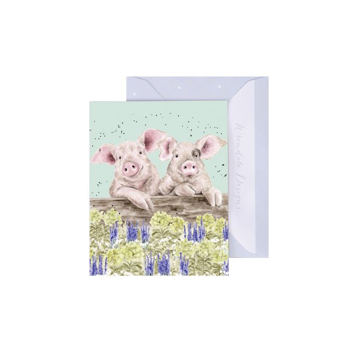 'Nosy Neighboars' Pig Gift Enclosure Card