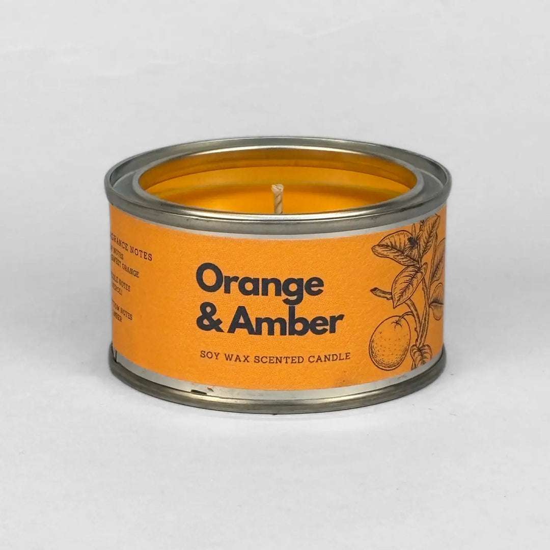 Orange and Amber Paint Tin Candle