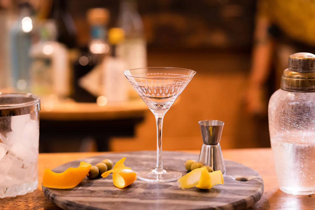 Martini Glass with Ovals Design by The Vintage List