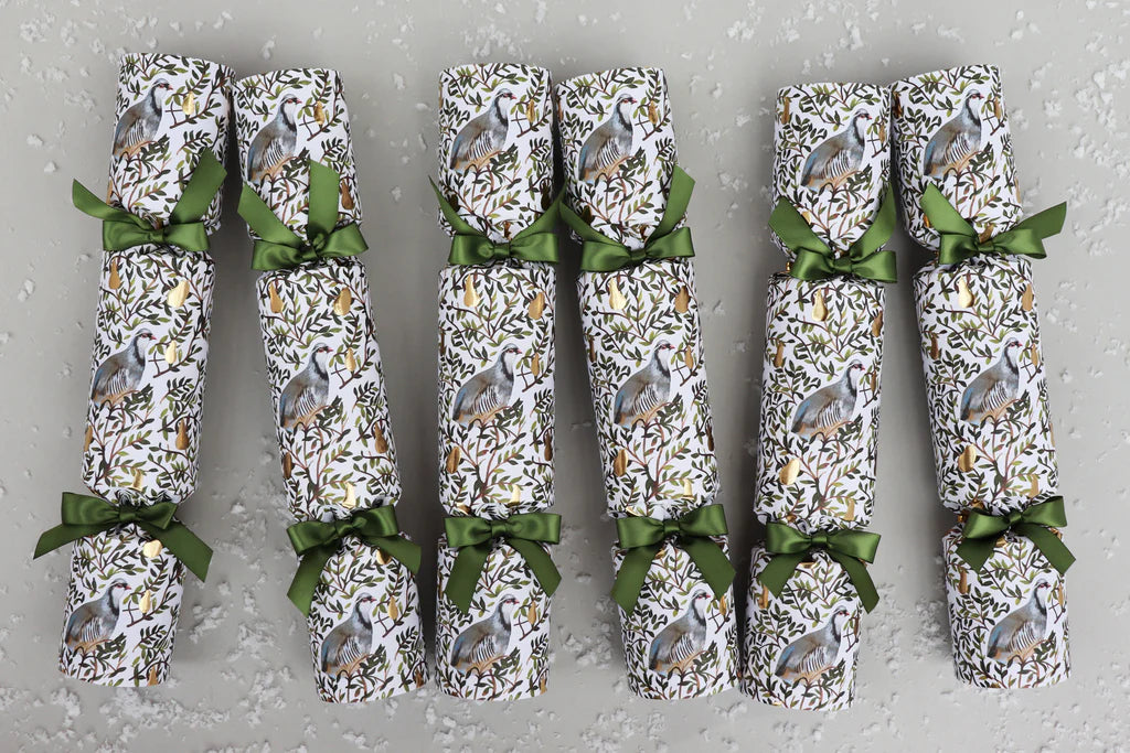 Partridge in a Pear Tree Luxury Christmas Crackers Box of 6