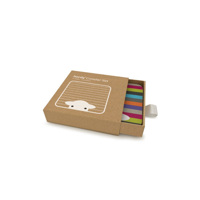 Herdy Melamine Peep Set of 4 Coasters- Boxed