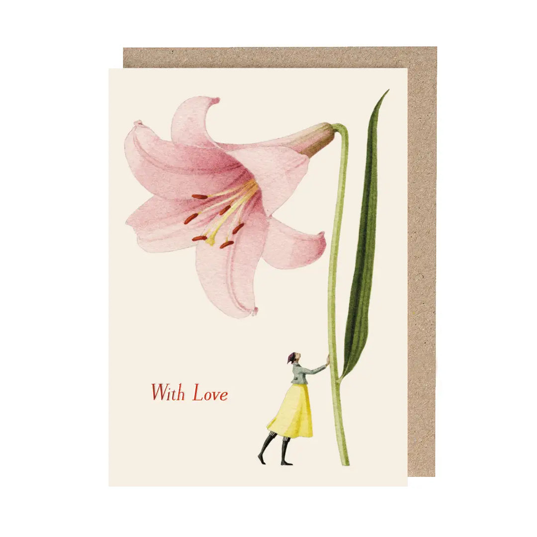 Pink Lily (With love) Greetings Card