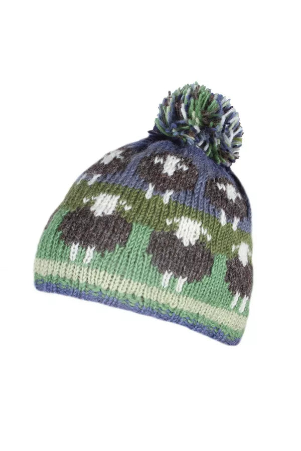 Flock of Grey Herdwick Sheep Bobble Beanie