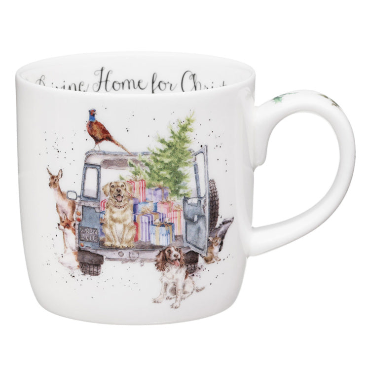 'Driving Home for Christmas' Small Bone China Mug (11oz)