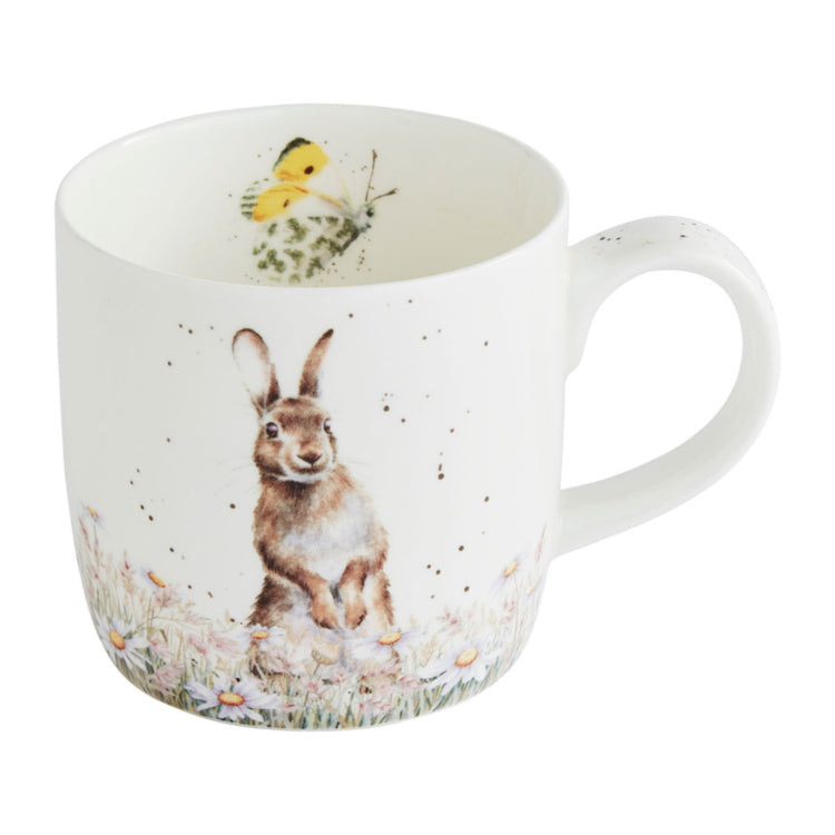 'Fresh as a Daisy' Hare Small Bone China Mug (11oz)