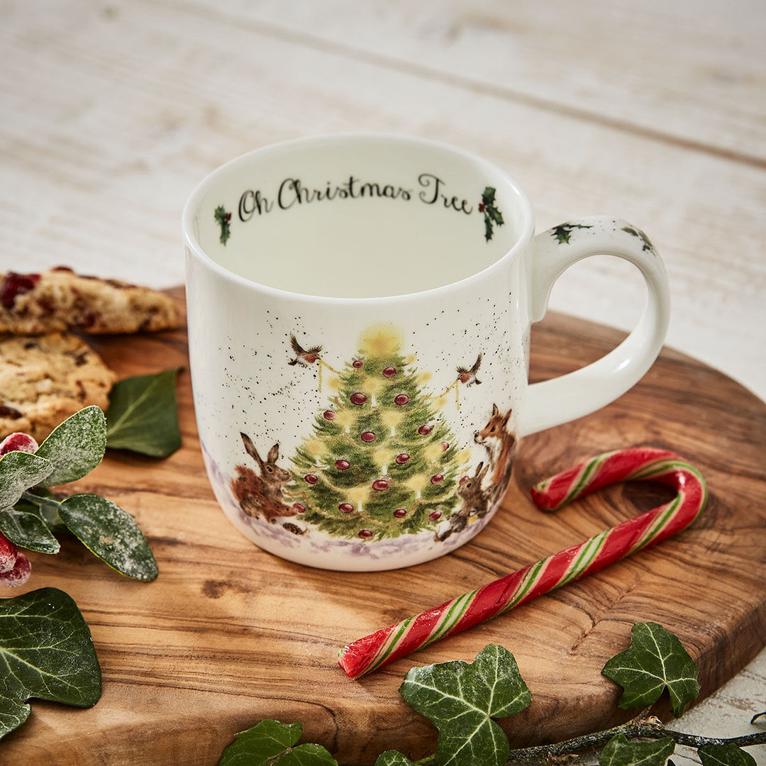 'Oh Christmas Tree' Small Bone China Mug (11oz)