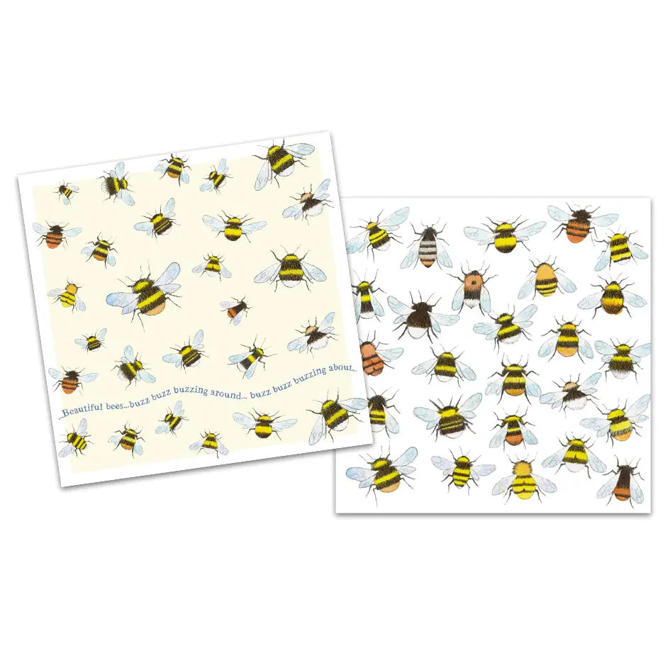 Beautiful Bees pack of 10 Mini Notecards