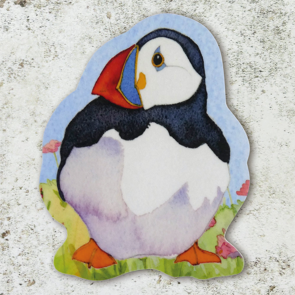 Sitting Puffin 3 Die Cut Coaster