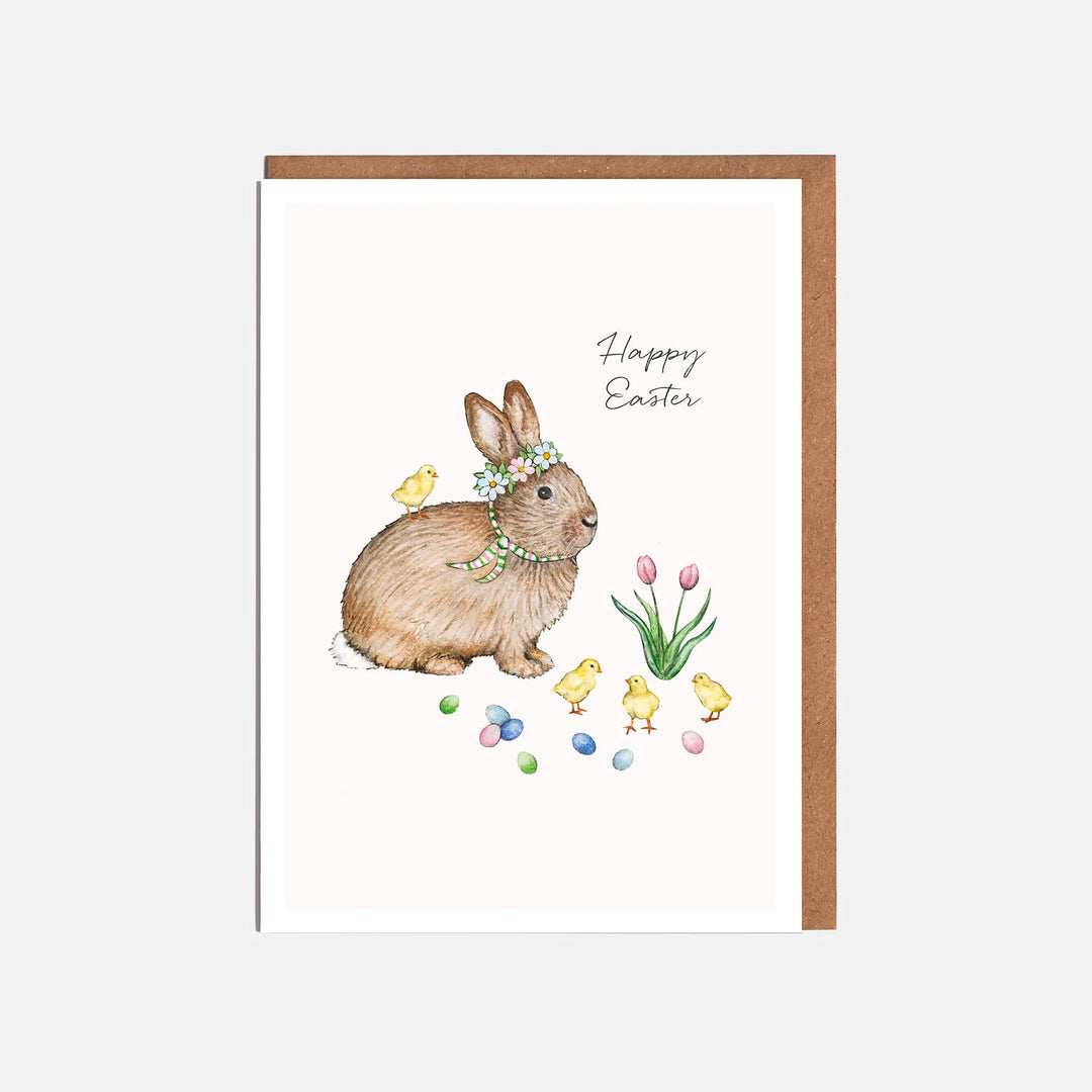 Rabbit & Chicks Easter Card