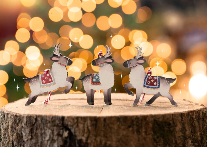 Wooden Reindeer Christmas Decorations