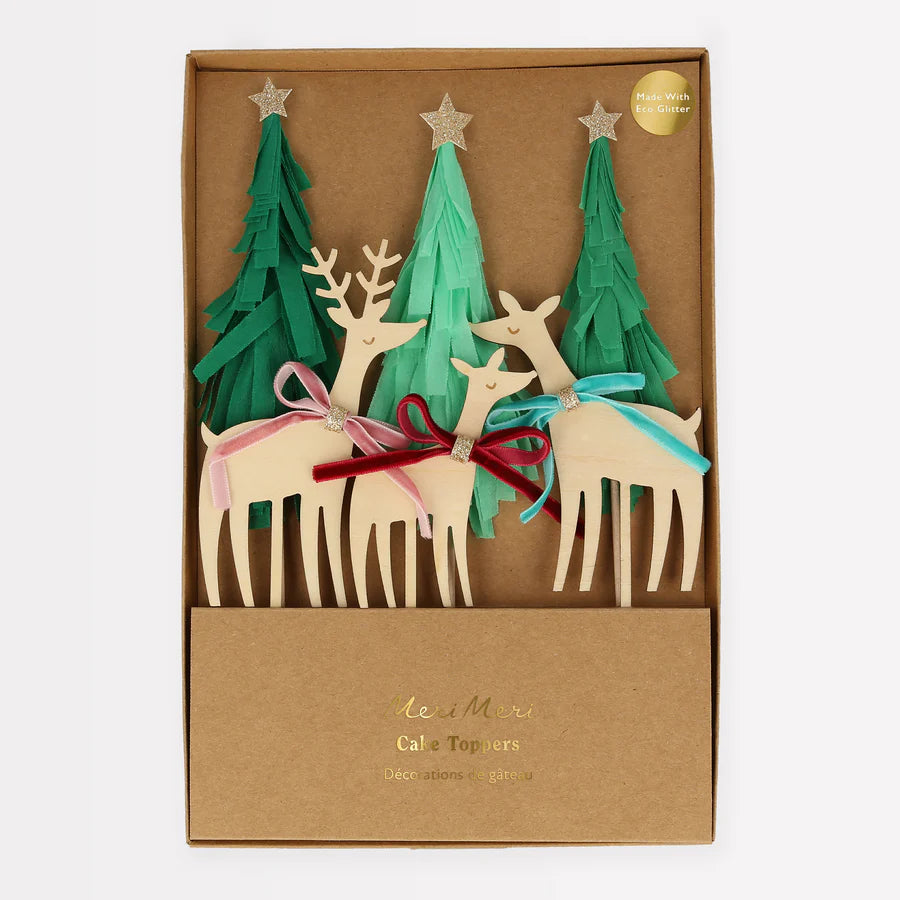 Winter Woodland Cake Toppers (Set of 8)