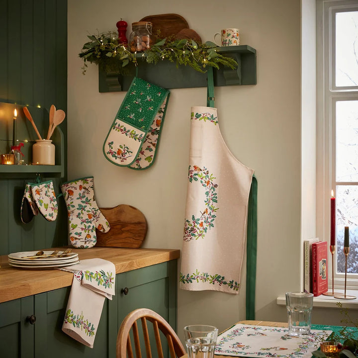 Christmas Robins Double Oven Glove