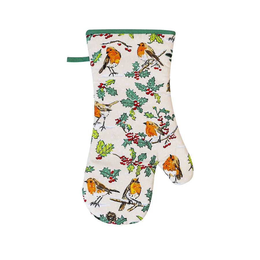Christmas Robins Oven Gauntlet