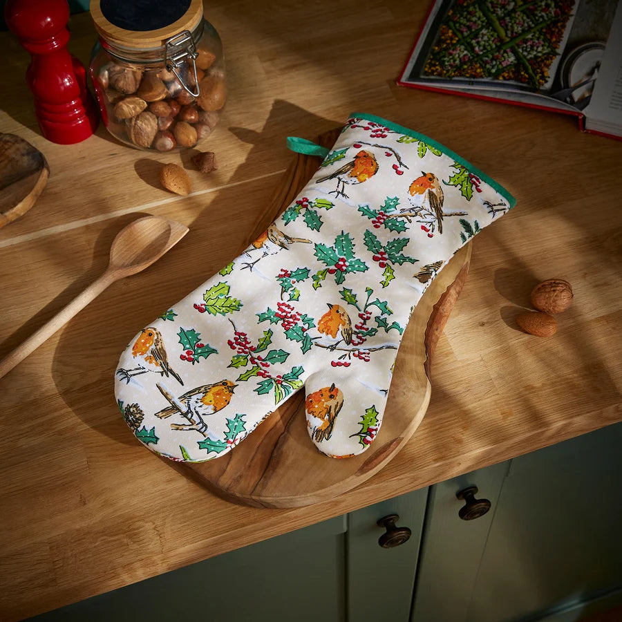 Christmas Robins Oven Gauntlet