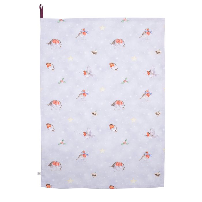 'Seasons Tweetings' Robin Tea Towel