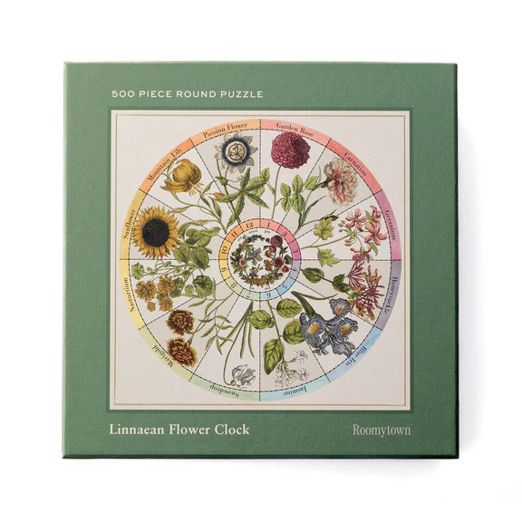 Linnaean Flower Clock 500 Piece Round Jigsaw Puzzle