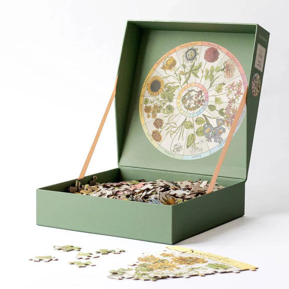 Linnaean Flower Clock 500 Piece Round Jigsaw Puzzle
