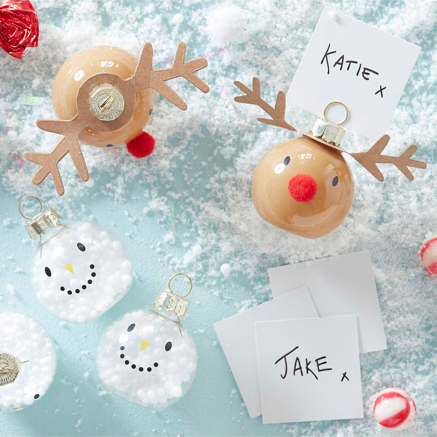 Reindeer & Snowman Christmas Place Card Holders