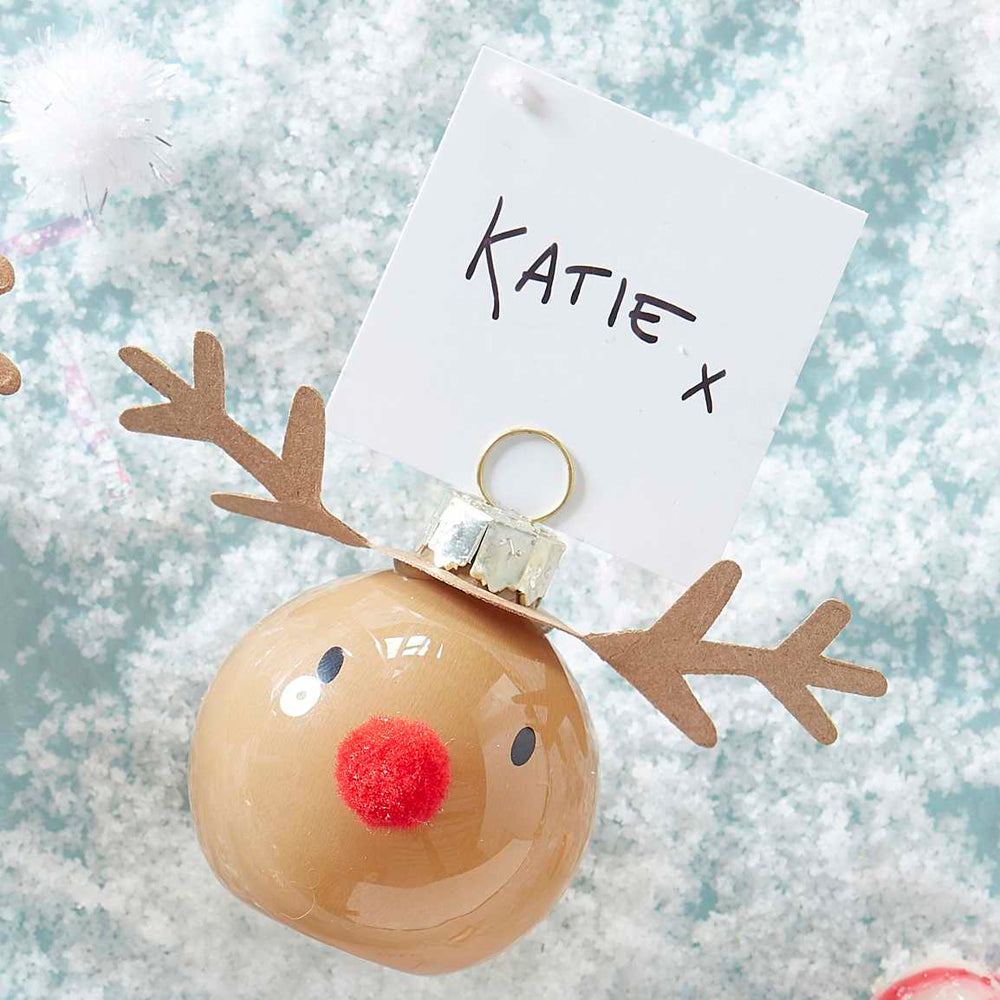 Reindeer & Snowman Christmas Place Card Holders