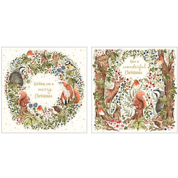Woodland Christmas Box of 8 Luxury Christmas Cards