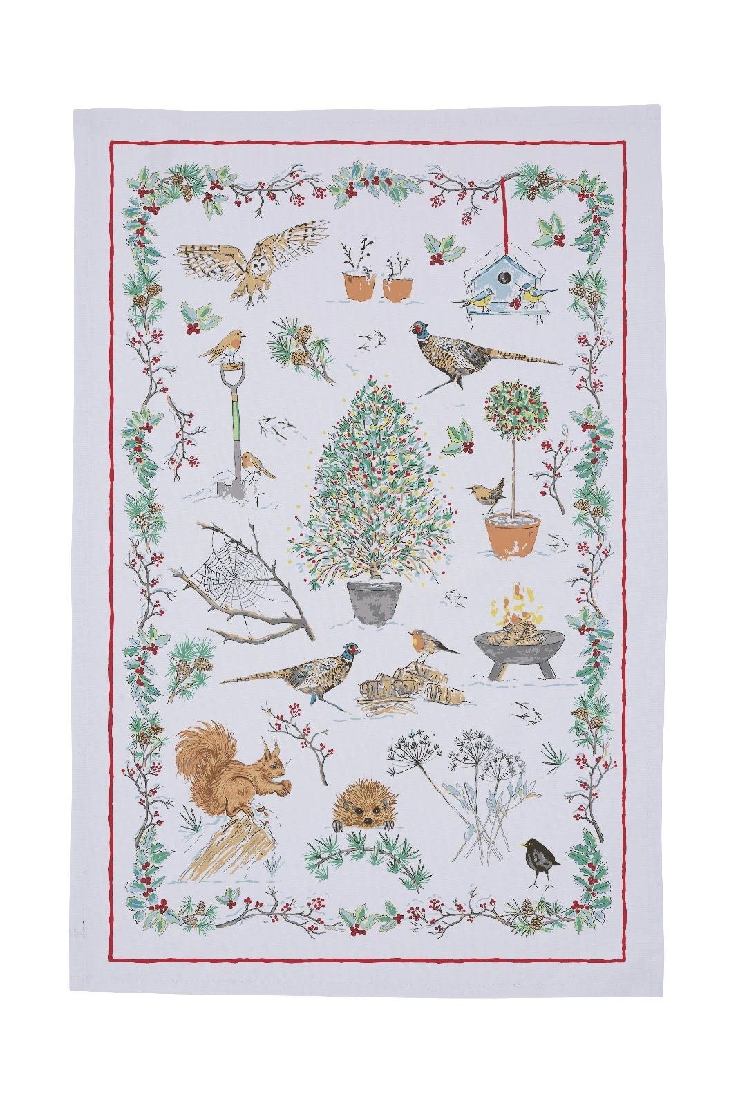 Winter Garden Cotton Tea Towel