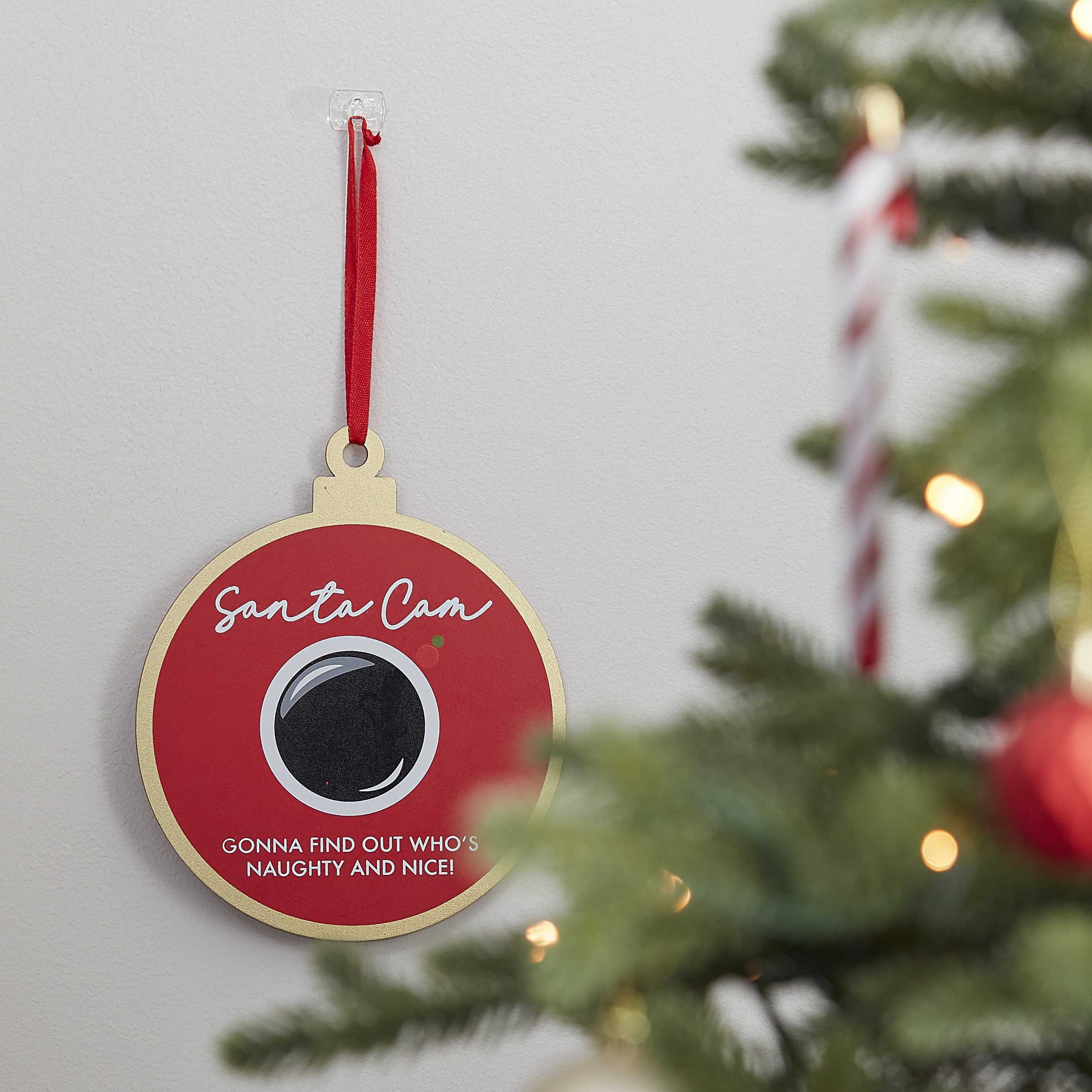 Wooden Santa Cam Hanging Christmas Decoration