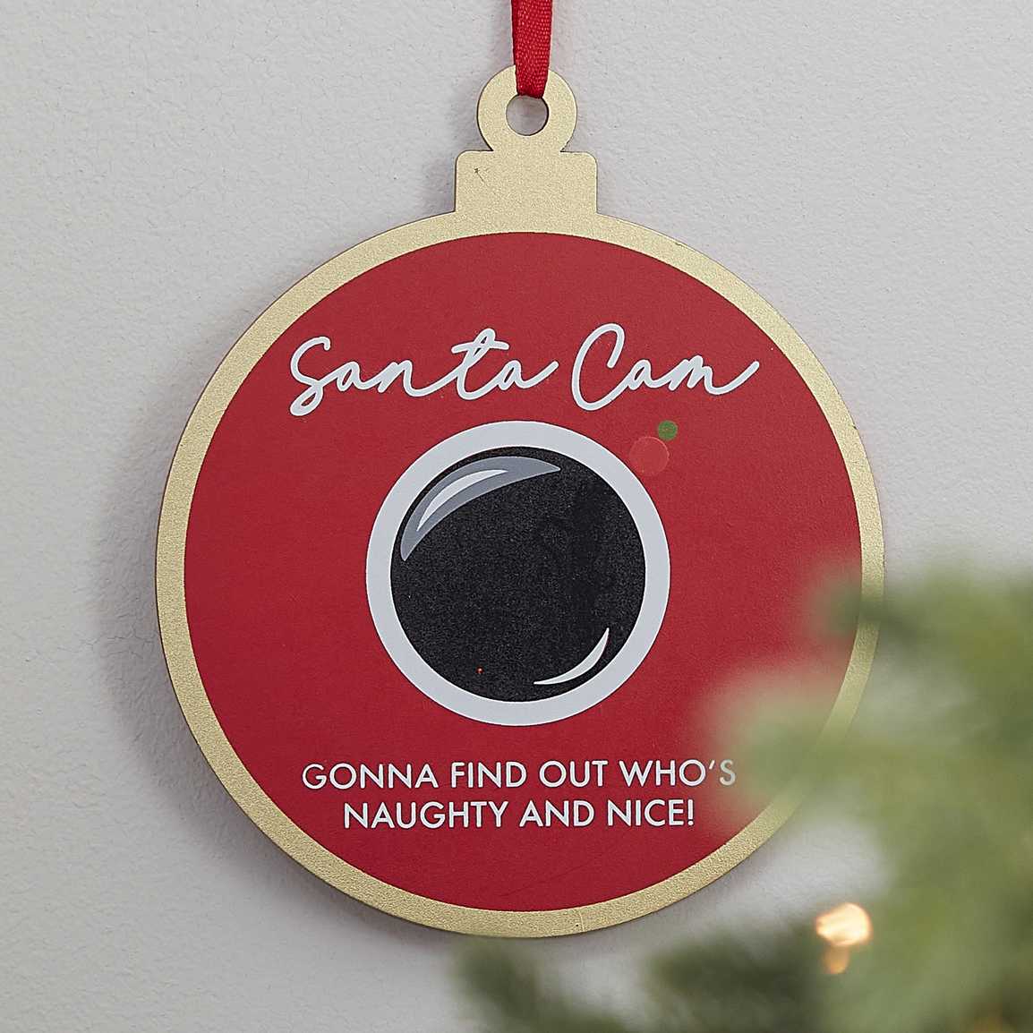 Wooden Santa Cam Hanging Christmas Decoration