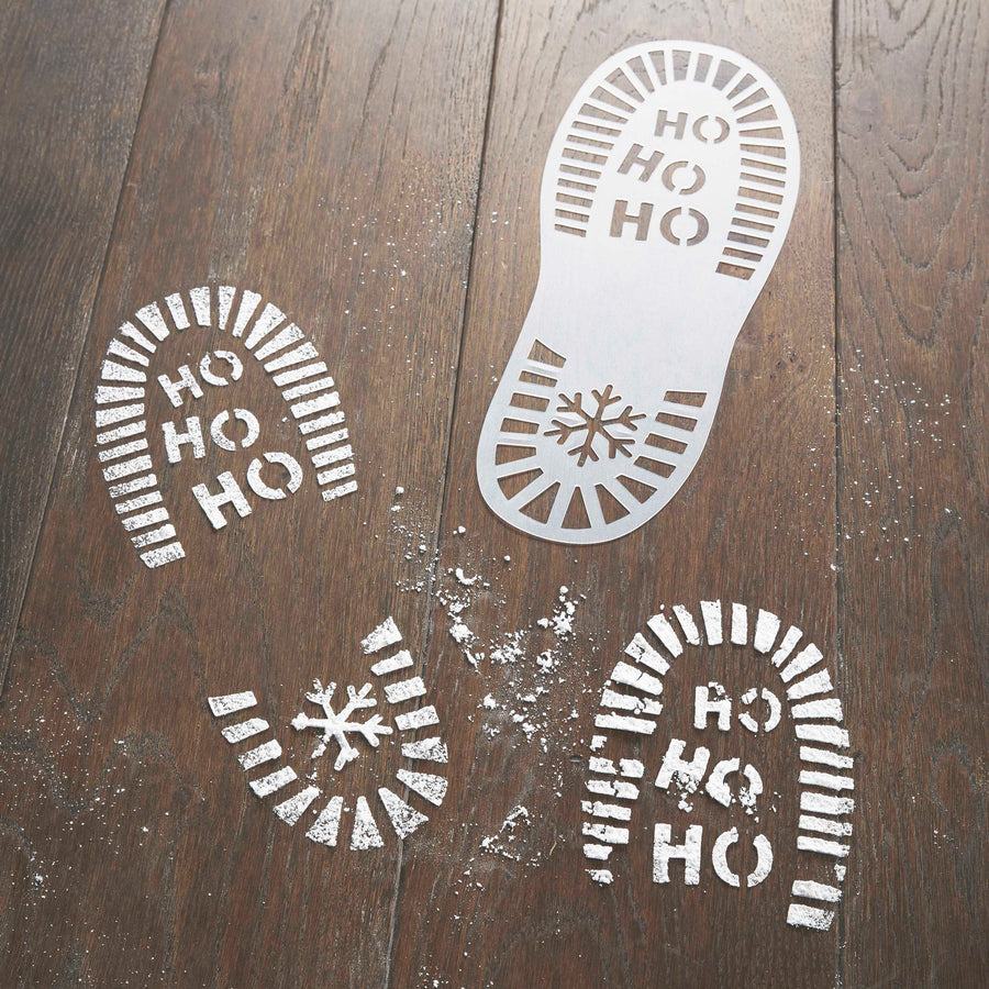 Santa's Footprint Christmas Stencils