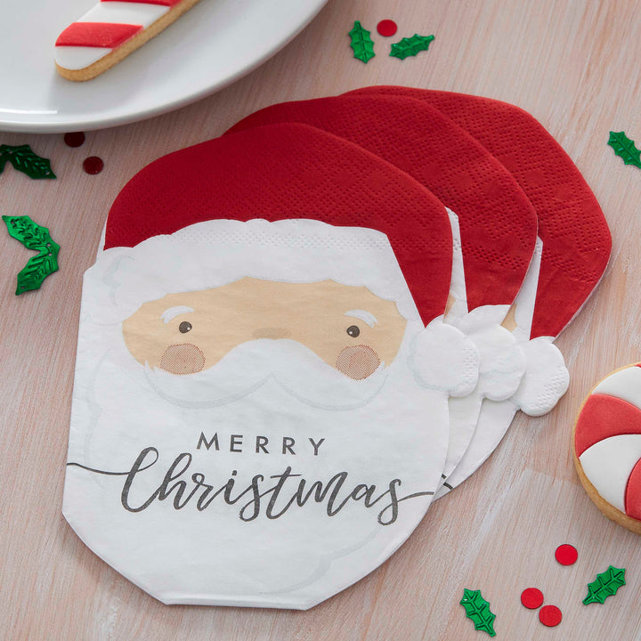 Santa Shaped Christmas Paper Napkin