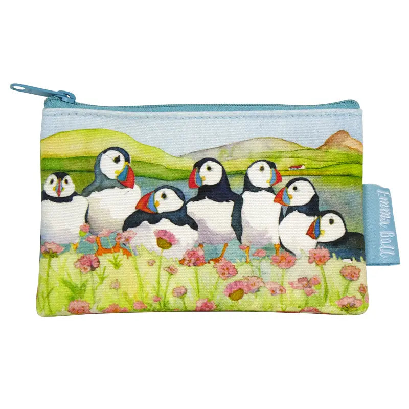 Sea Thrift Puffins Small Zipped Purse