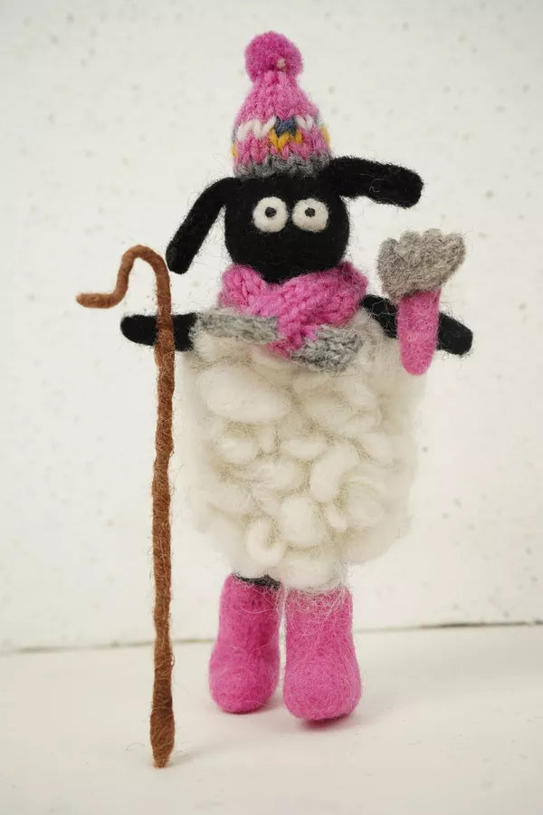 Shearing Sheila Felt Sheep