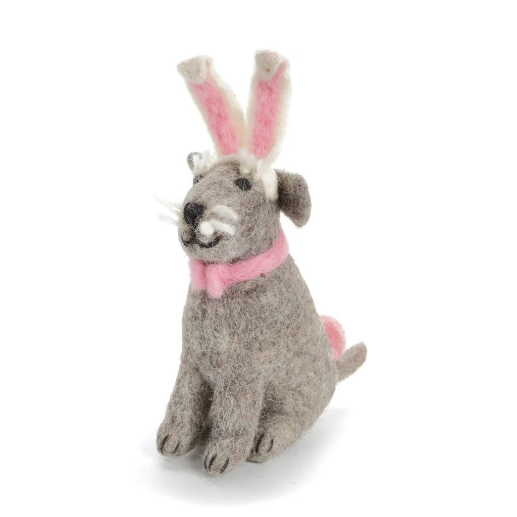 Bunny Earred Sitting Schnauzer Felt Decoration