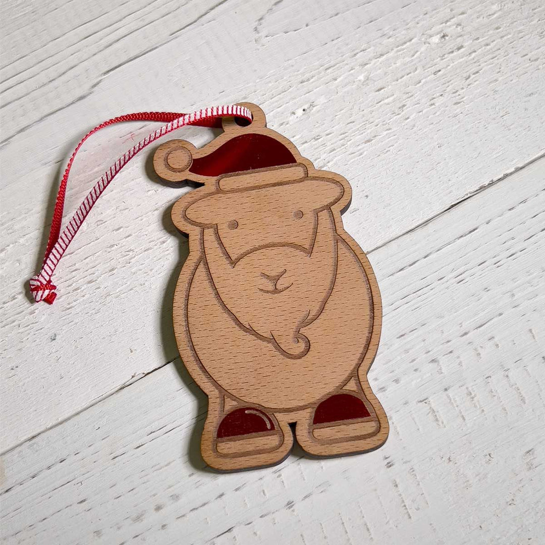 Herdy Santa Wooden Christmas Decoration