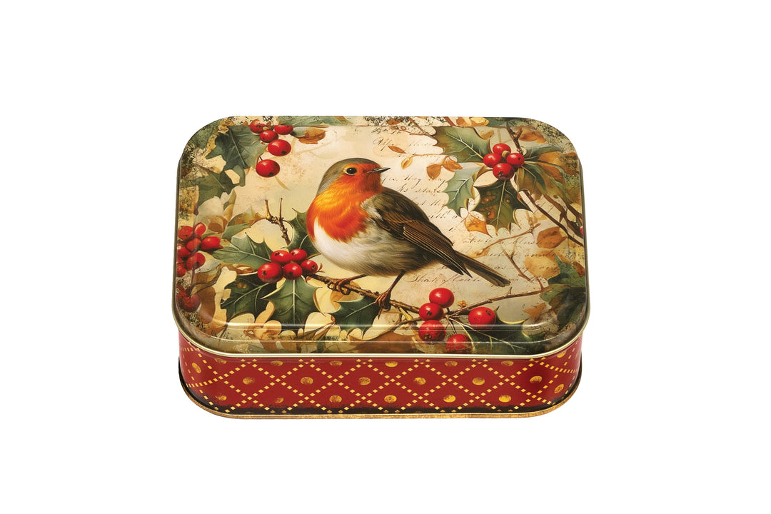 Nostalgia Robin Small Rectangular Tin