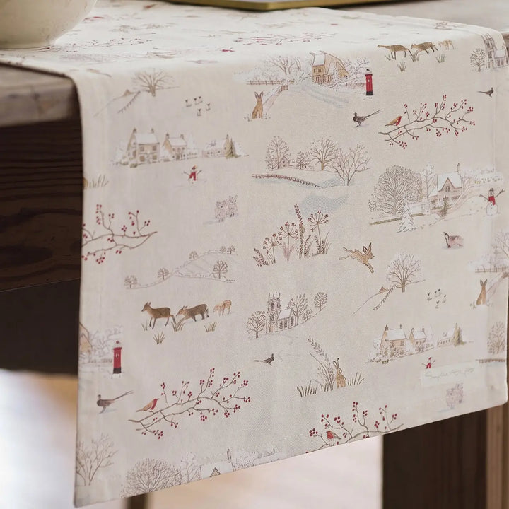 Snowy Village Table Runner Short Length