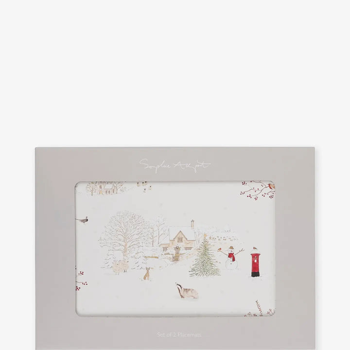Snowy Village Extra Large Cork Placemats- Set of 2