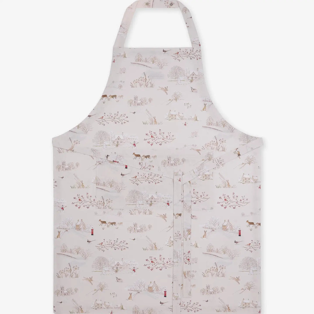 Snowy Village Adult Apron