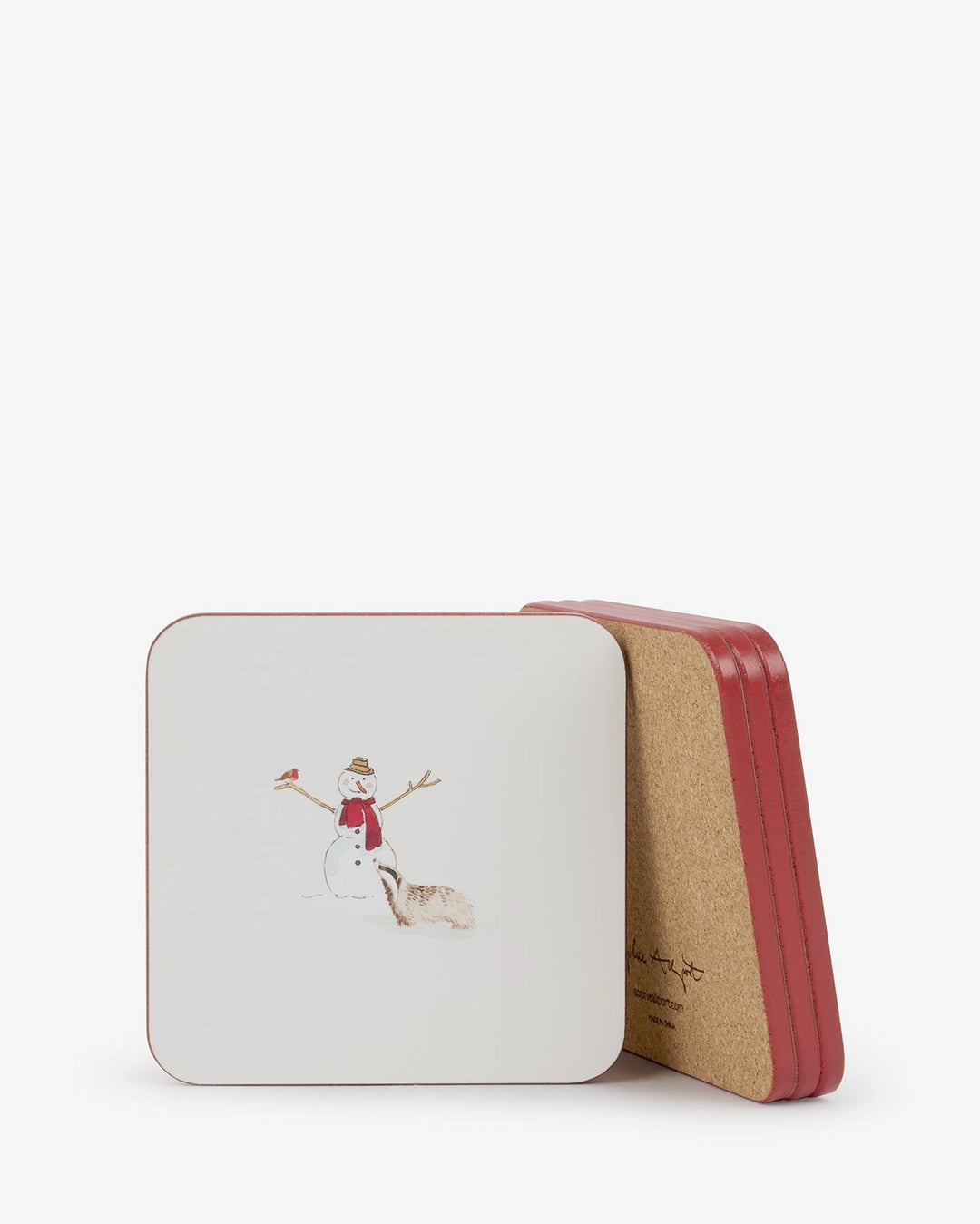 Snowy Village Square Coasters- Set of 4