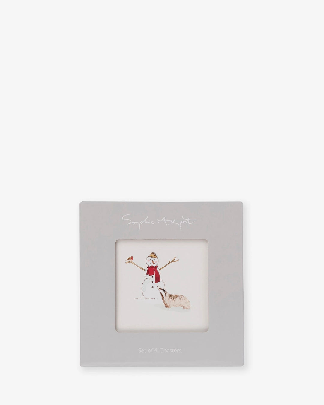 Snowy Village Square Coasters- Set of 4