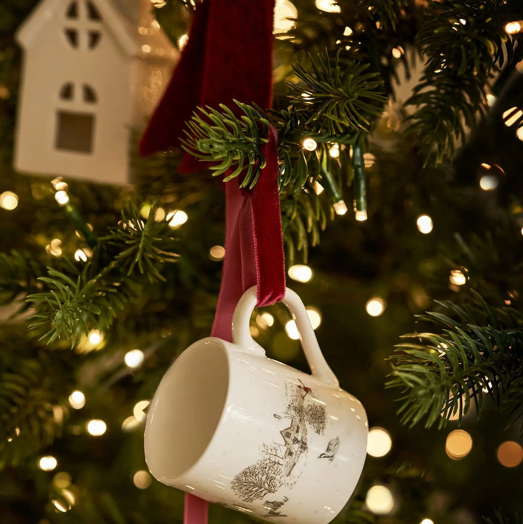 Snowy Village Mini Mug Bauble